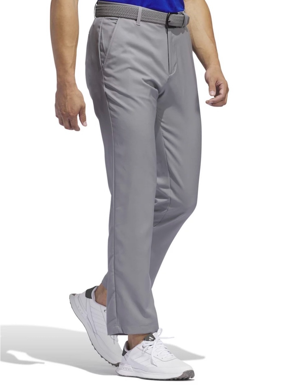 Addidas Men's Light Grey Straight-Fit Chinos 42 x 30